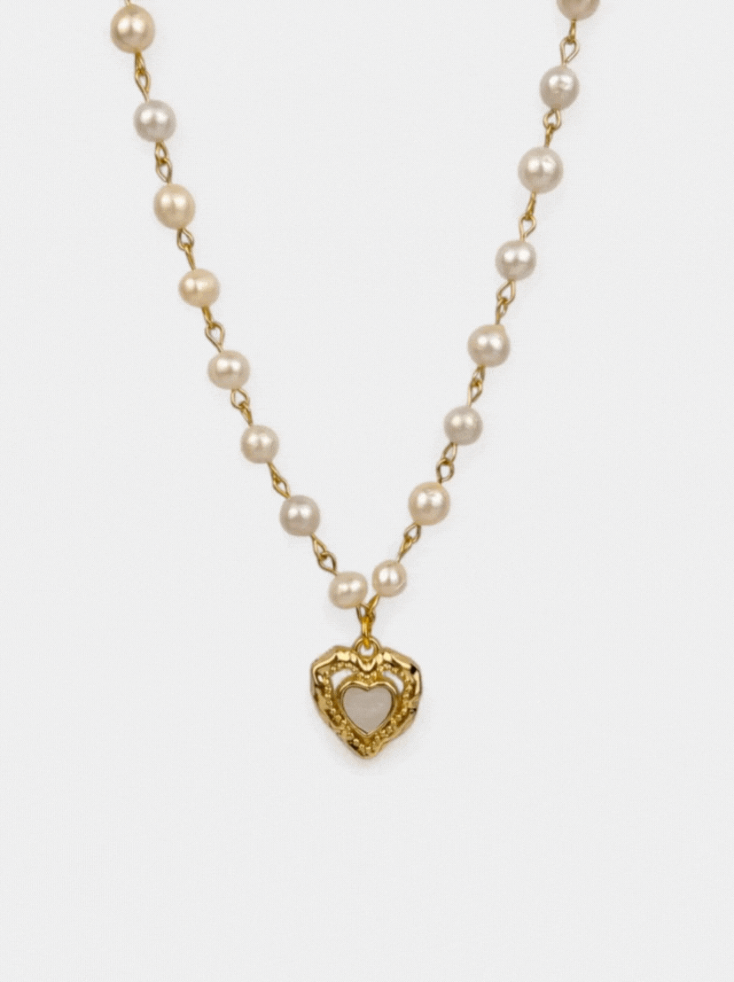 Pearl Baroque Heart Necklace