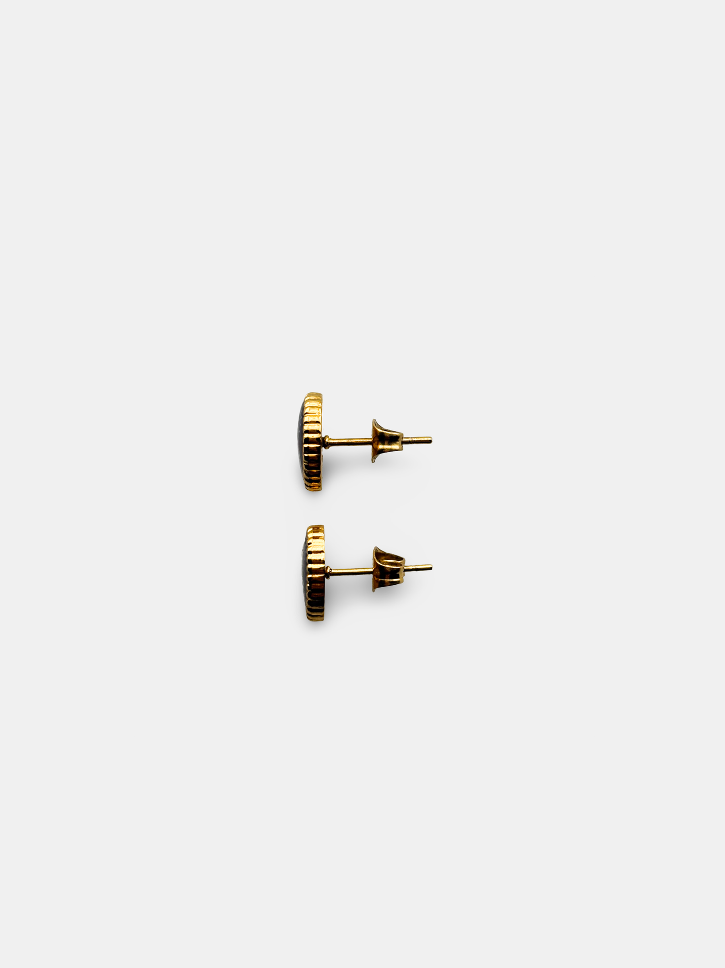 Baroque style gold stud earrings